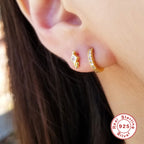 925 Sterling Silver Pave Zircon Colorful Ear Cuffs Multi Size — jewelry design image 02