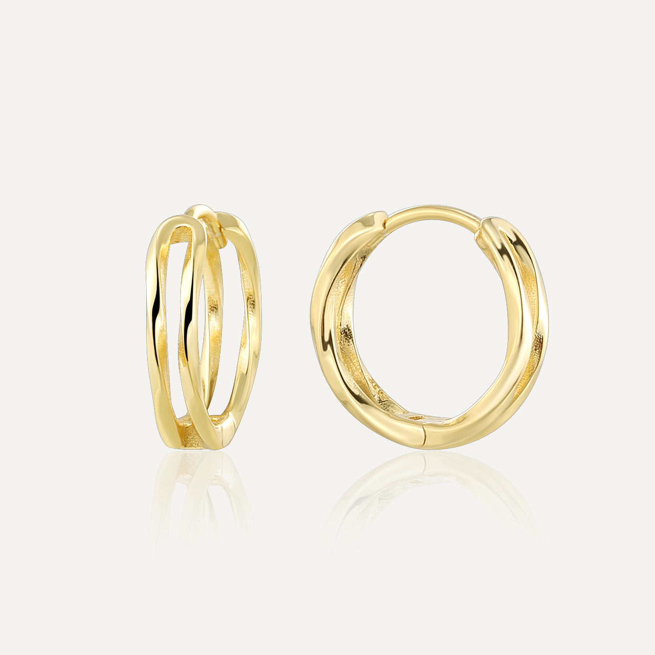 SE0079 S925Silver Elegant Fashion Hollow Earrings for Women Minimalist Plated14K Gold Earrings