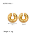 Gold-Plated Stainless Steel Ear Cuff with Teardrop Detail Earrings — close-up detail