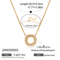Cubic Zirconia Gold-Plated Stainless Steel Necklace — close-up detail — jewelry finish and design detail