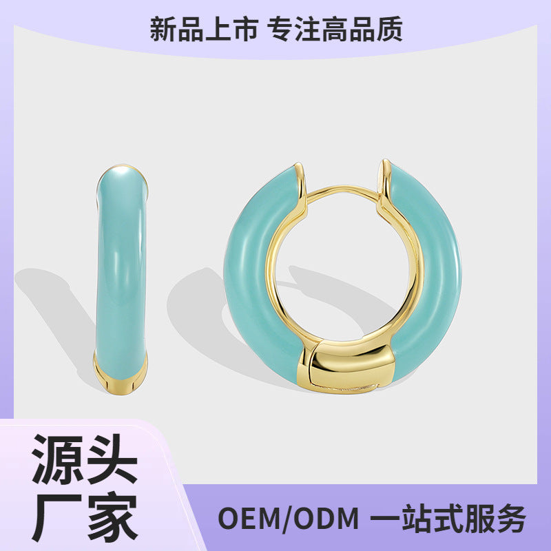 E0502 Simple Style Earrings for Women Fashion Resin Hoop Earrings