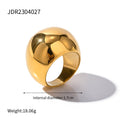 18K Gold-Plated Stainless Steel Statement Ring with Sculptural Bead Detail — jewelry construction