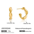 Modern Gold-Plated Stainless Steel Stud Earrings — Defined Silhouette — material detail — jewelry finish and design detail