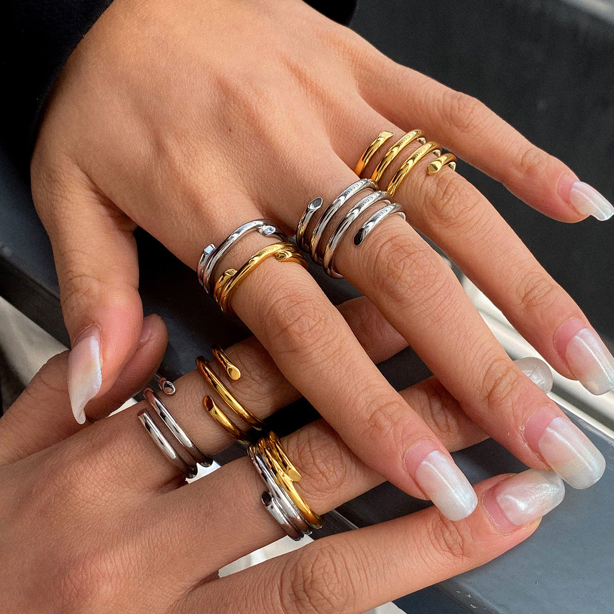 Stainless Steel Stacking Rings Non-Fading Jewelry ring