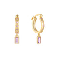 925 Sterling Silver Colorful Zircon Earrings Square Drop — jewelry product photo 09 — jewelry finish and design detail