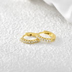 E0239 Hot Selling Earrings Simple Circle Micro Inlaid Single Row Zircon Earrings Women's Ear Clips Jewelry Direct Sale