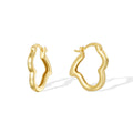 Gold-Plated 925 Sterling Silver Heart Ear Clips Earrings — surface finish detail