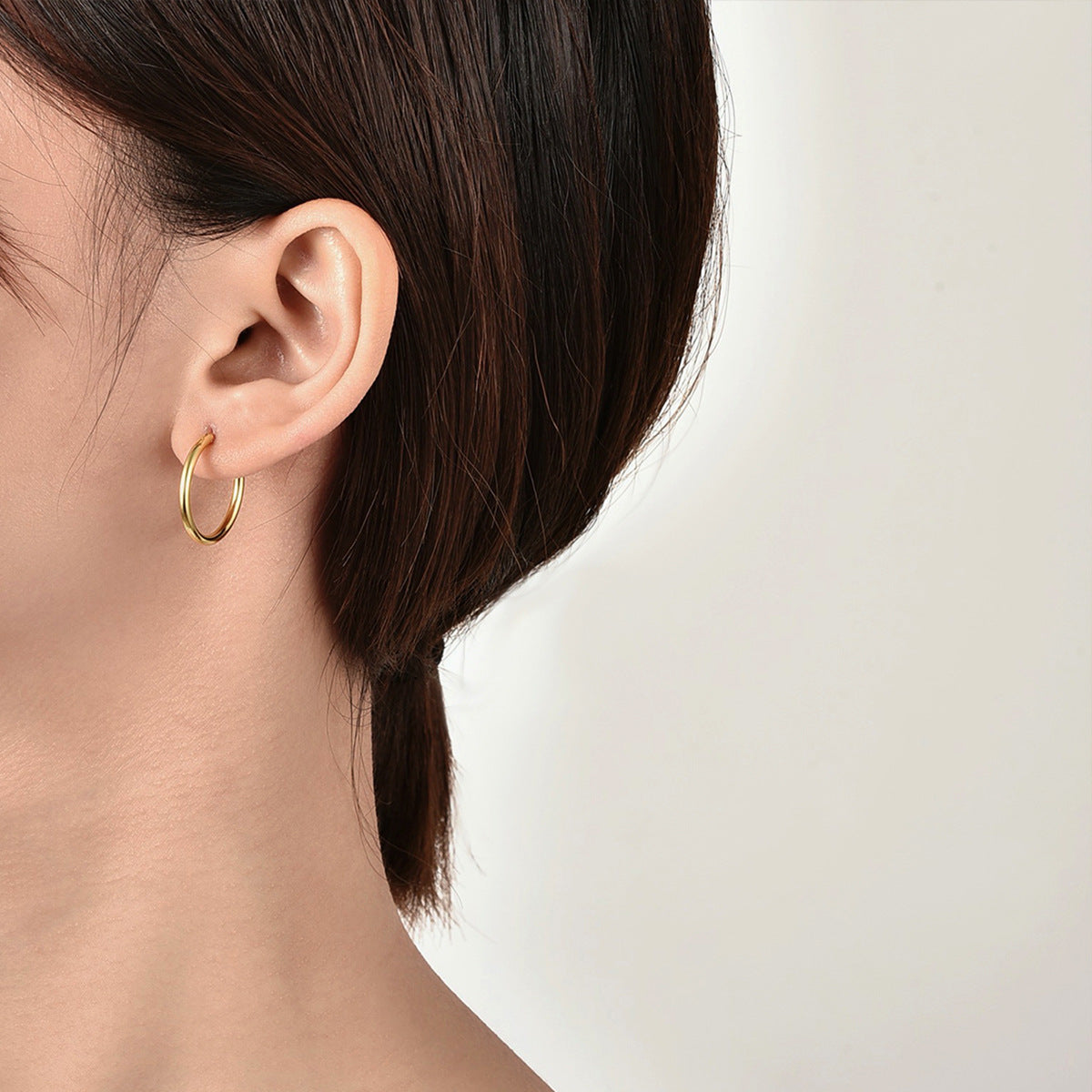 E0263  Vintage Simple Fashion Large Circle Round Metal Earrings for Women