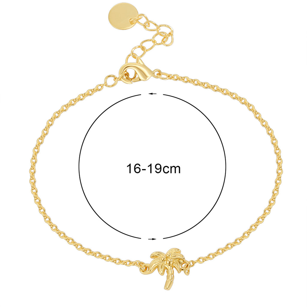 CYB0358 S925Copper plating14k Golden Beach Coconut Tree Bracelet Fashion Jewelry