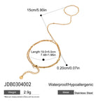 Finger Bracelet Stainless Steel Pearl Jewelry Ring Non-Fading for Women