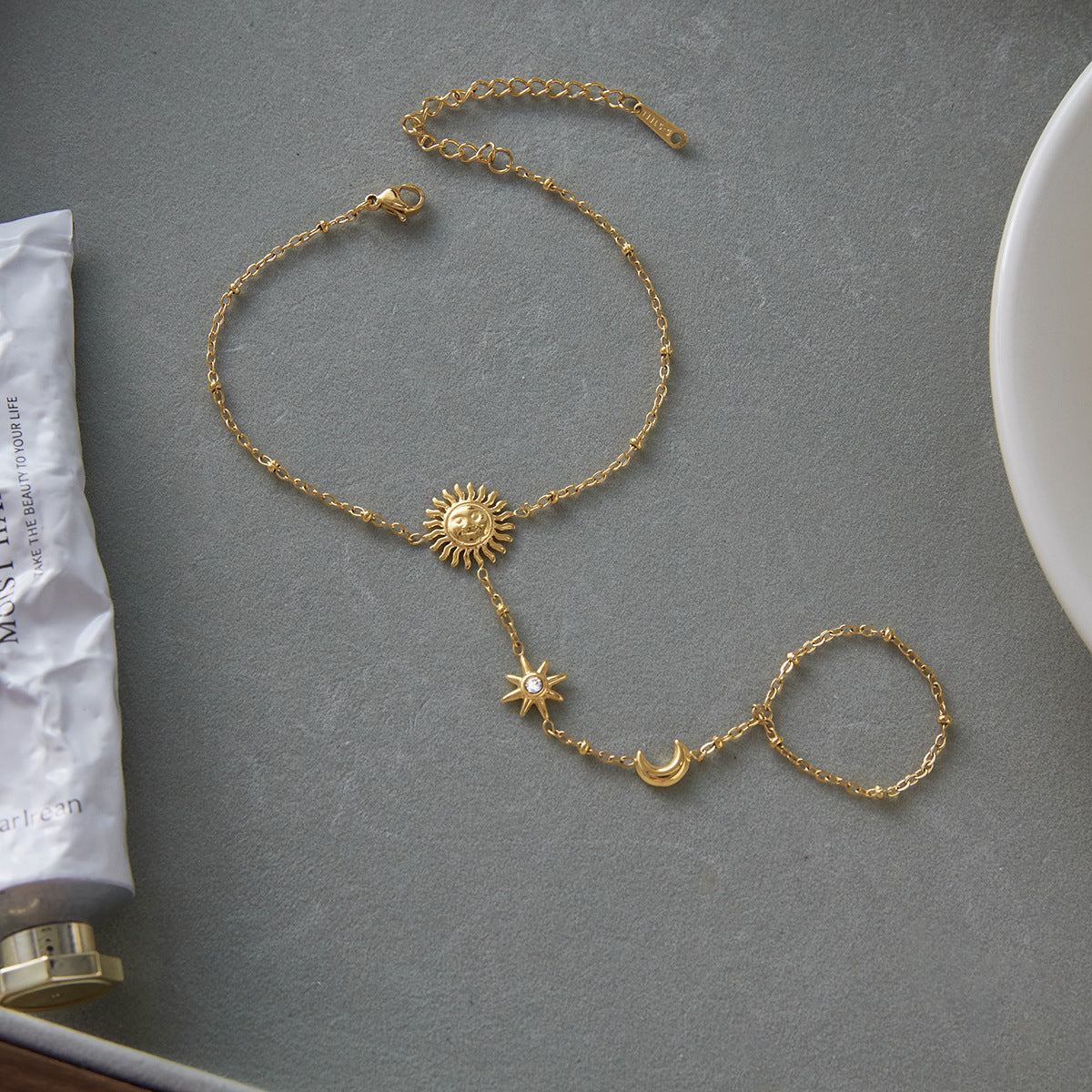 2H Stainless Steel Sun Finger Bracelet Jewelry Non-Fading Accessories for Women