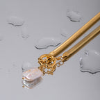 2H  Fashion Trendy Style18K Gold-plated Stainless Steel Hollow Heart Pendant Necklace with Pink Zircon Inlay