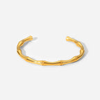 Fashion Design Open Bamboo Knot Bracelet18K Gold Stainless Steel Electroplated Women's