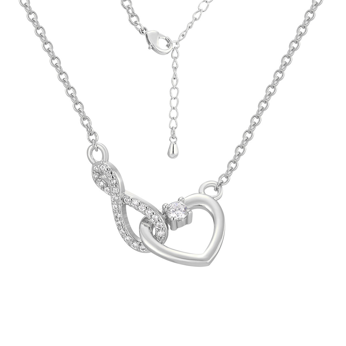 CYN0112 Infinite Love Copper Necklace Vintage Fashion Butterfly Tassel Heart-shaped Collarbone Chain