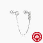 New925Sterling Silver Inlaid Diamond Five-Pointed Star Chain Tassel Ear Thread Earrings Hot-Selling Minimalist Style Earrings for Women