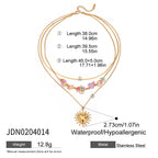 Stainless Steel Card Heart Necklace Collarbone Chain Jewelry Non-Fading