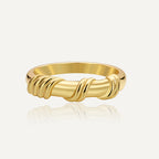 Gold-Plated Brass Knot Ring with Minimalist Detail featuring minimalist detailing