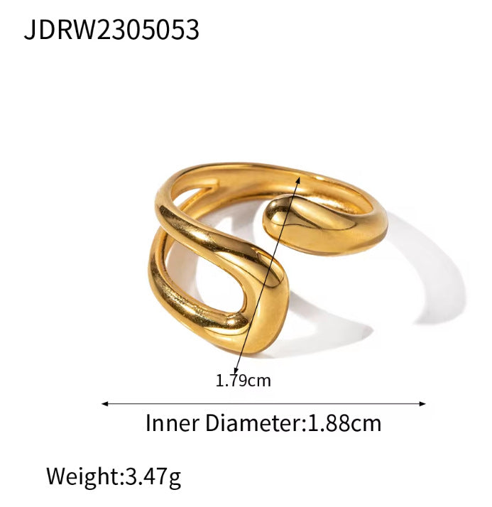 Minimalist gold Steel Color Series Stainless Steel Plain Ring Jewelry