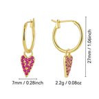 E0805 Design Sense Earrings for Women, Gold-Plated Heart with Purple Zircon Inlay