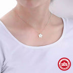 Sterling Silver Flower Zircon Necklace Collarbone Chain