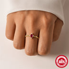 New Product S925Sterling Silver Ring Japanese and Korean Design Sense Geometric Zircon Ring Fashion Open Index Finger Ring