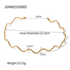 2H Hot Sale18k Gold Stainless Steel Wave Pull-Out Necklace Minimalist Style Choker for Women