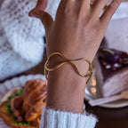 2H Double Layer Bracelet Non-Fading Line Open Bangle Stainless Steel Jewelry for Women