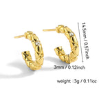 gold Diamond-Studded Quilted Design Earrings for Women Vintage C Large Circle Earrings vintage Tide