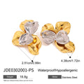 Green Agate Stainless Steel Gold-Plated Earrings — finish and profile — jewelry finish and design detail