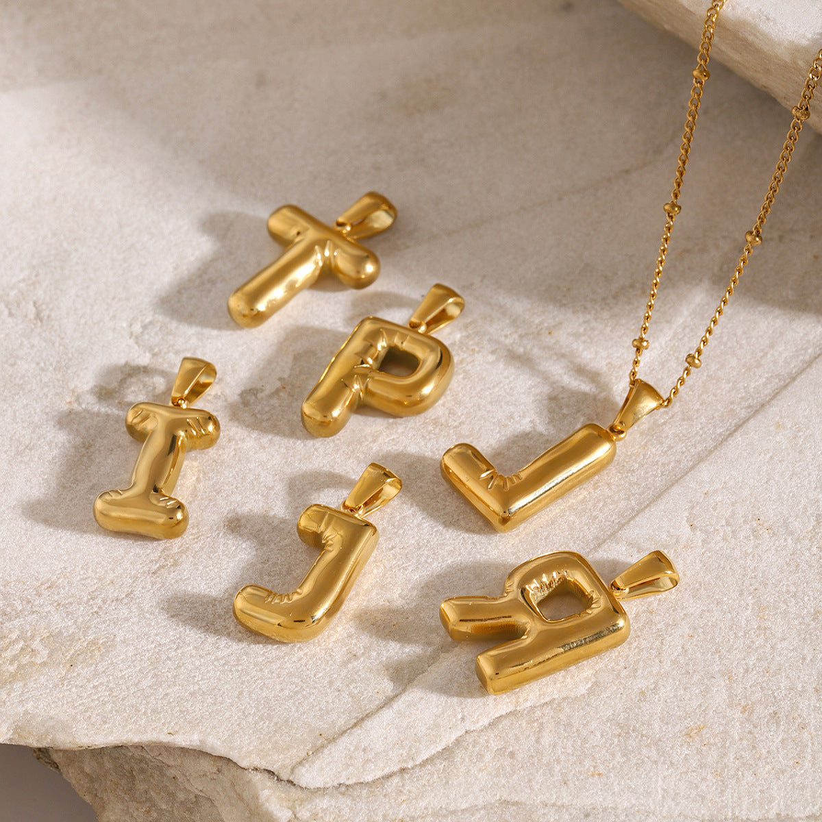 Stainless Steel Letter Necklace Pendant Necklace Jewelry Collarbone Chain