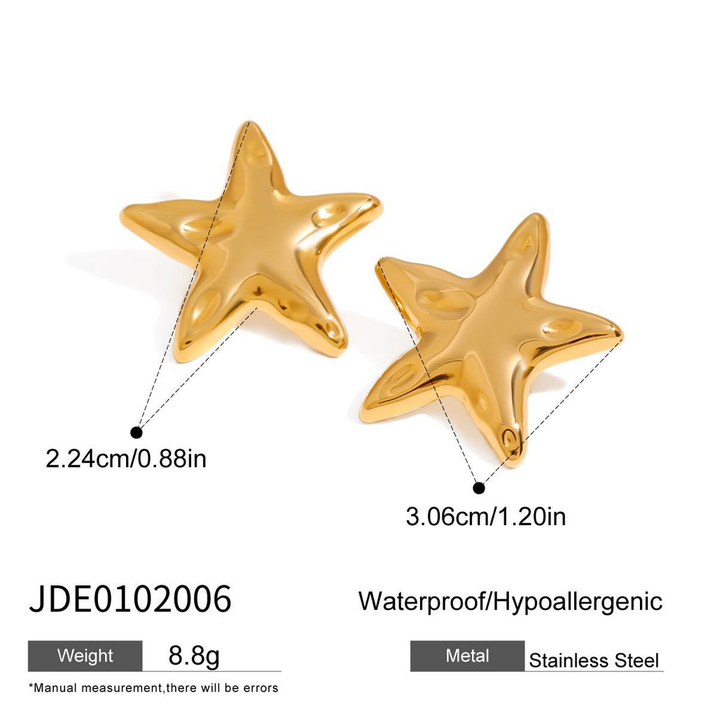 Jewelry Stainless Steel Necklace Simple Earrings Pentagram Ring rings