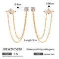 Gold-Plated Stainless Steel Necklace with Geometric Enamel Detail — additional design view — jewelry finish and design detail