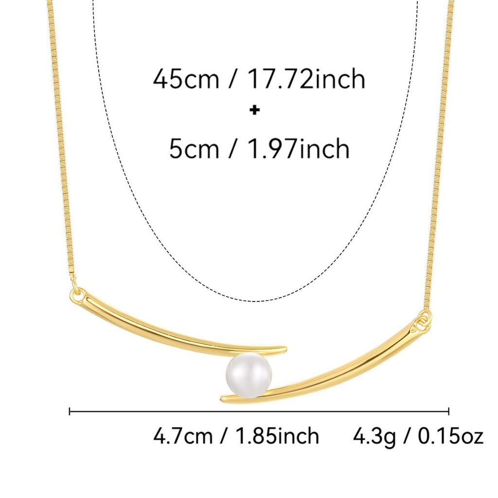 SN0052 S925Silver Smile Design Pearl Collarbone Chain Women's Fashion Pendant