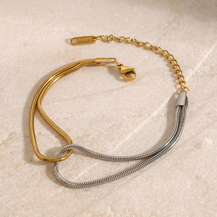 2H Stainless Steel Color Block Bracelet Bangle bracelet Ornament