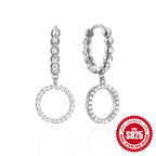 New925Sterling Silver Full Diamond Round Hoop Earrings Hot-Selling Inlaid Diamond Earrings for Women