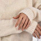 R0202 Minimalist Design Versatile Double Layer Double T Zirconia Open Ring for Women