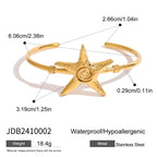 2H Stainless Steel Starfish Open Bracelet Ocean Bangle bracelet