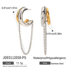 Stainless Steel Double c Tassel Earrings with a Sense of Design18k Gold accessories