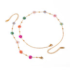 Bracelet Design for Women18K Stainless Steel Bracelet Handmade Colorful Small Flower Chain Bracelet