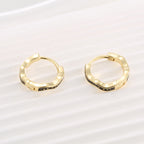 SE0125 S925Silver Design Wave Pattern Black Epoxy Earrings for Women Plated14K Golden Ear Jewelry