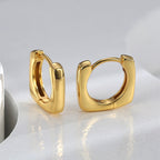 E0584 Fashion Geometric Square Earrings for Women Creative Minimalist Style Simple Ear Clips