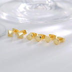 E0796 Minimalist Small Round Arc Lace Pyramid Heart-shaped Earring Set gold Cool Style Earrings