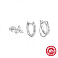 Geometric Butterfly 925 Sterling Silver Earring Set — earring silhouette — alternate angle 2 — jewelry finish and design detail