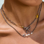 2H Paperclip Pearl Necklace Design Clavicle Chain Stainless Steel Jewelry