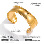 18k Gold Open Bracelet Jewelry Non-Fading Stainless Steel Accessories