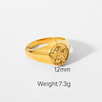 Ring Vintage Stainless Steel Jewelry for Women Non-Fading ring