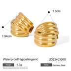 Heart-shaped Stud Earrings18K Gold Stainless Steel Necklace Accessories Women's Jewelry