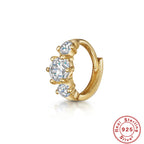 S925Sterling Silver Cartilage Piercing Diamond-Studded Hoop Earrings Ear Cuffs Ear Studs shien Hot-selling Punk Style Ear Cuff