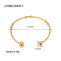 18K Gold-Plated Beaded Cuff Stainless Steel Bracelet — jewelry construction