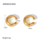 Stainless Steel Circle Drill Earrings Ear Studs Ear Jewelry Non-Fading Accessories